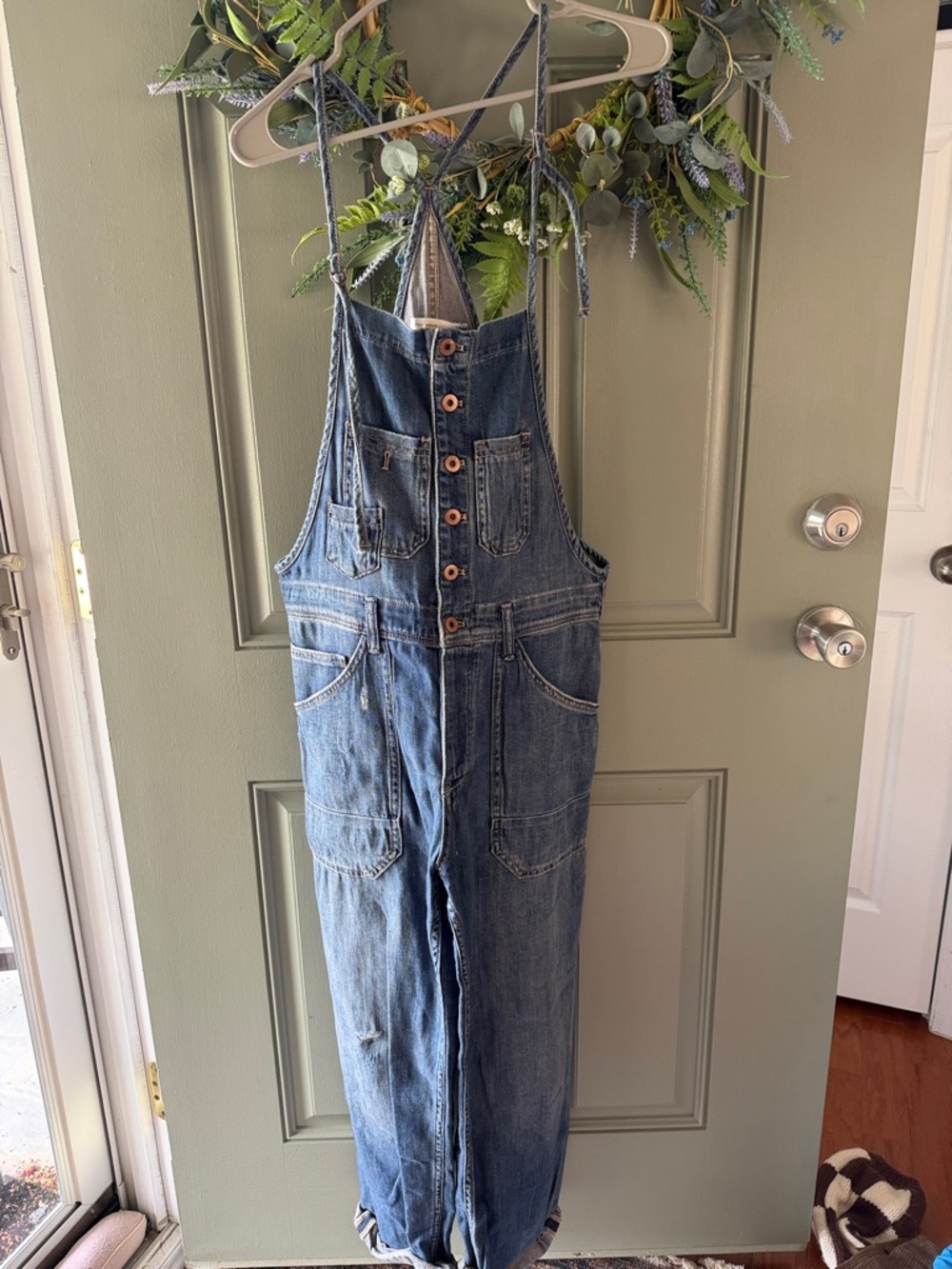Pilcro Light Blue Denim Overalls